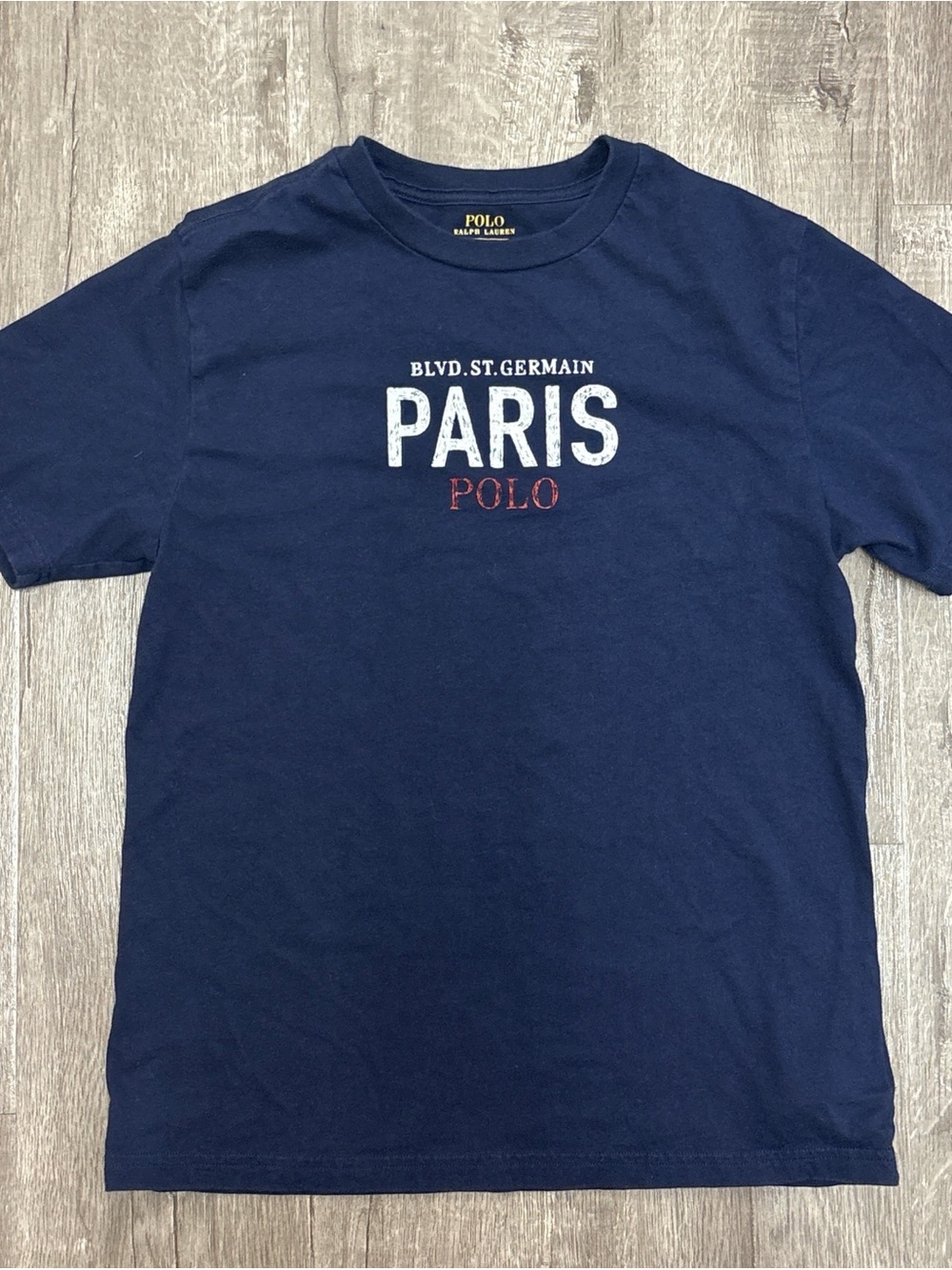 Ralph Lauren Navy 'Paris' Graphic Short Sleeve Tee